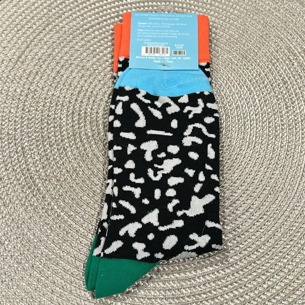 Paper Source Composition Socks NEW Unisex Crew Adult Socks